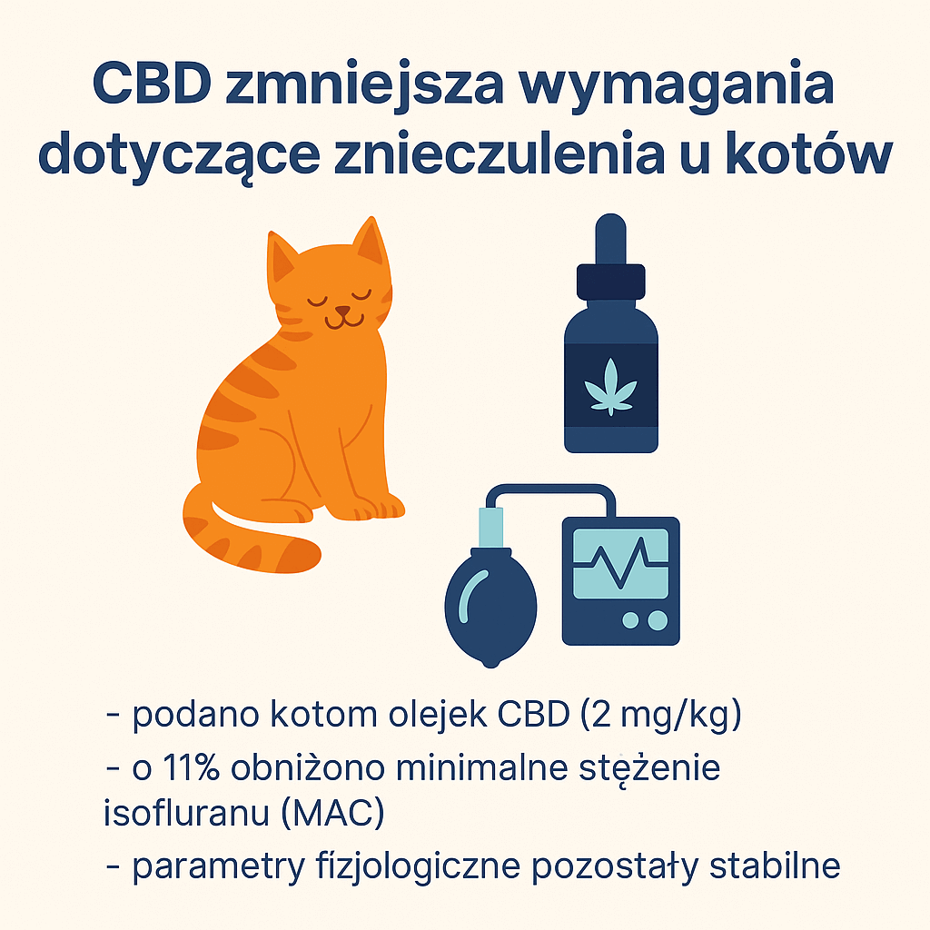 CBD zmniejsza wymagania dotyczące znieczulenia u kotów